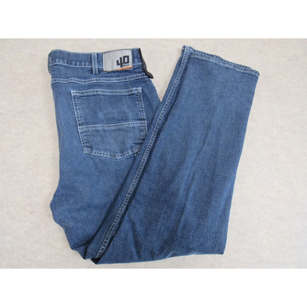40 Grit by Duluth Trading Co Mens Slim Fit Blue Jeans Medium Wash 40x32